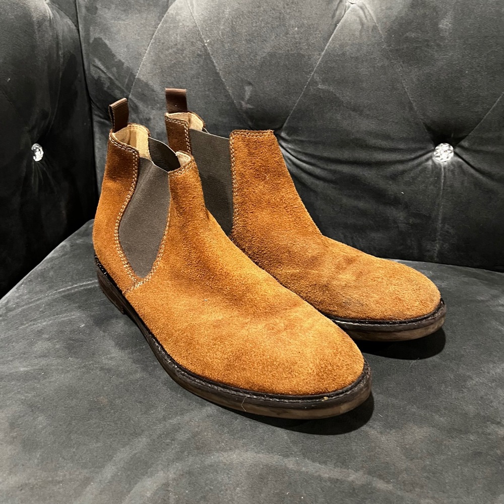 Clarks Chelsea Boots Mens 10.5 Tan Suede Ultimate Comfort Ankle 261471427095